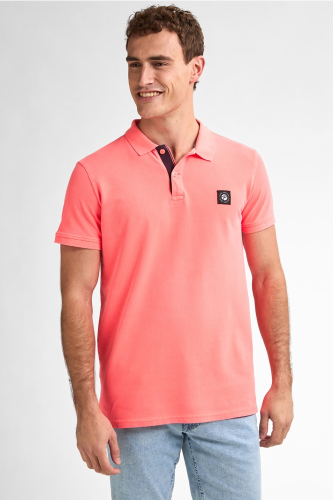POLO MET RIBKRAAG M 1050 POL945 3099 FIERY CORAL